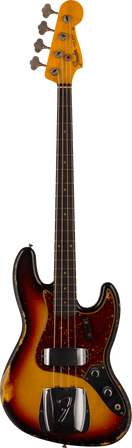 Fender Custom Shop '62 J Bass Relic, Rosewood ,3-Color Sunburst