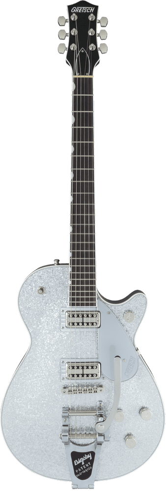 Gretsch G6129T Players Edition Jet FT with Bigsby Rosewood Fingerboard, Silver Sparkle