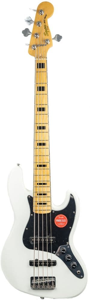 Squier Vintage Modified 70s Jazz Bass V White, Display Version