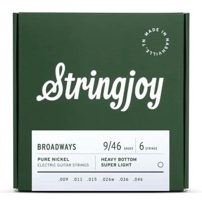 Stringjoy Broadways | Heavy Bottom Super Light Gauge (9-46) Pure Nickel Strings
