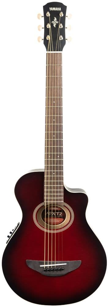 Yamaha APXT2 Dark Red Burst Travel Guitar, with Gigbag